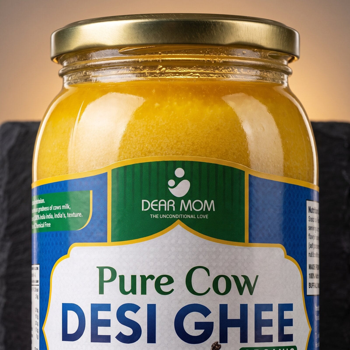 Dear Mom Desi Ghee label close-up